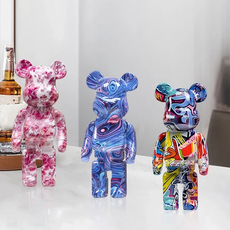 27cm/10Inches Graffiti Bear Figurine Home Decor