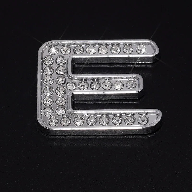 Silver Rhinestone Letters Numbers Car Stickers for Women and Girls