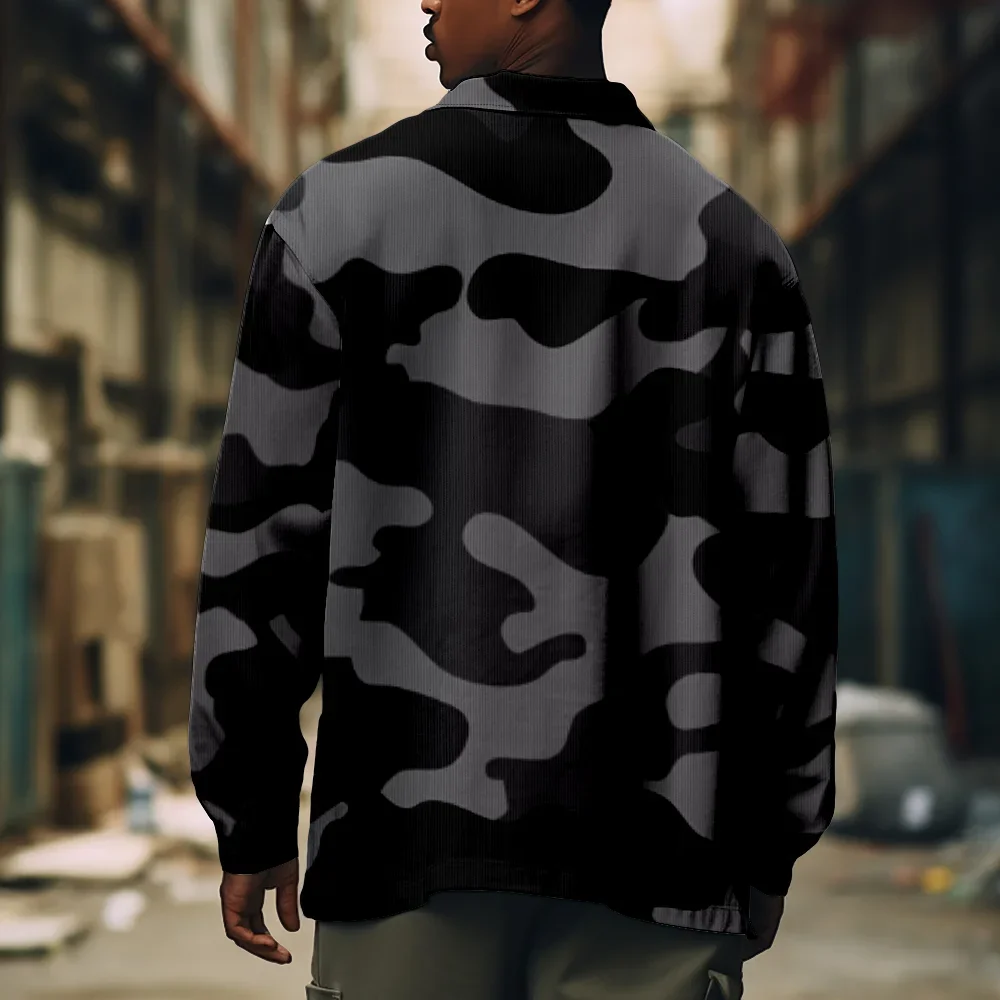 Printed Jacket Casual Mens Coat Autumn Winter