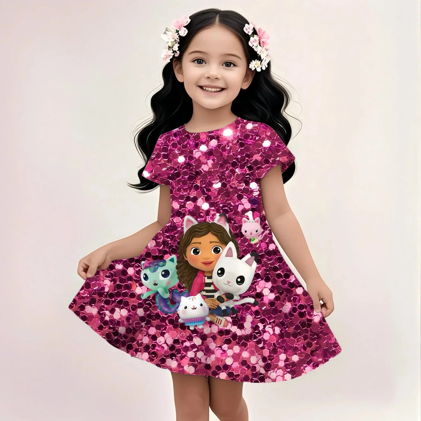 Sequins 3d Printed Gabby Dollhouse Dress