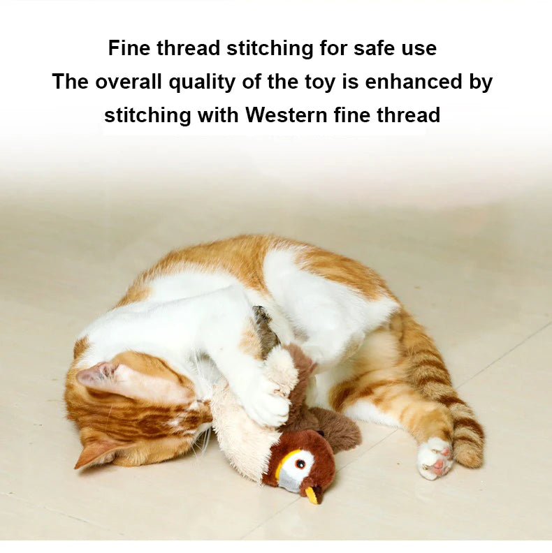 Interactive Cat Toy Rechargeable Chirping Flapping Bird(no Flying)