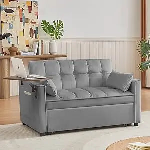 65'' Convertible Sleeper Sofa Bed with Adjustable Backrest
