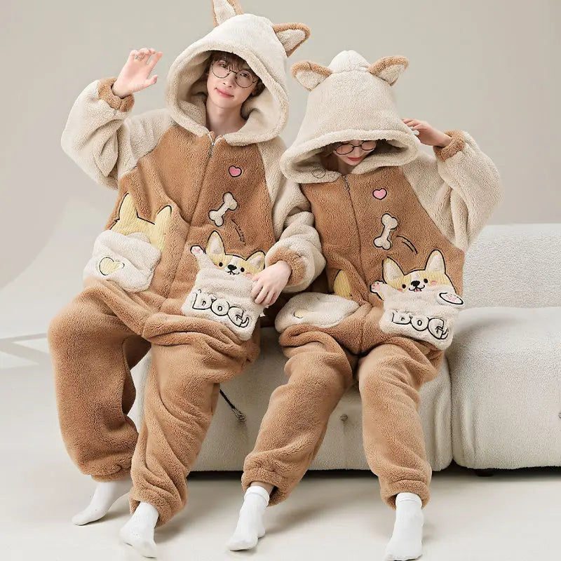 Christmas Fleece Jumpsuits Animal Pajamas