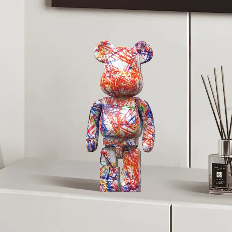 27cm/10Inches Graffiti Bear Figurine Home Decor