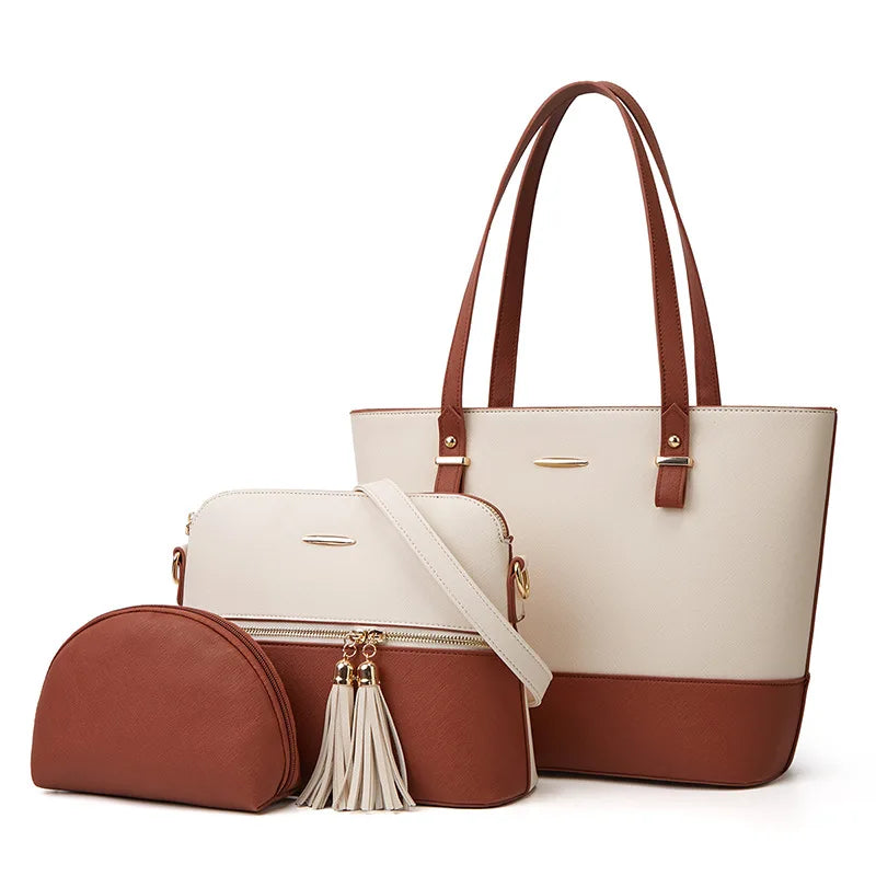 3PC Fashion Tote Crossbody Top Handle Bags