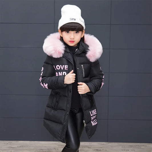Winter Girls Parka Faux Fur Collar