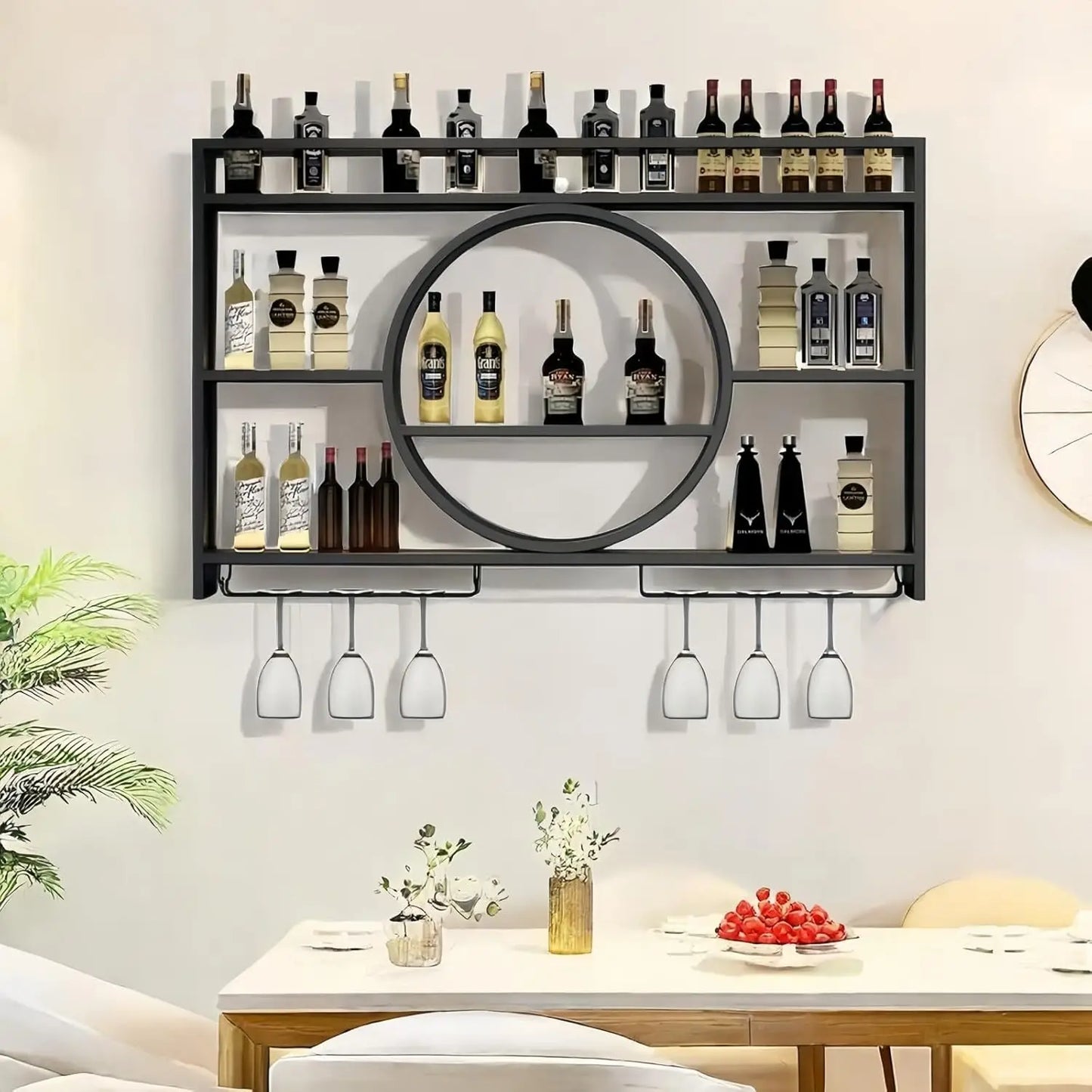 39 Inch Metal Wall Mounted Wine Rack