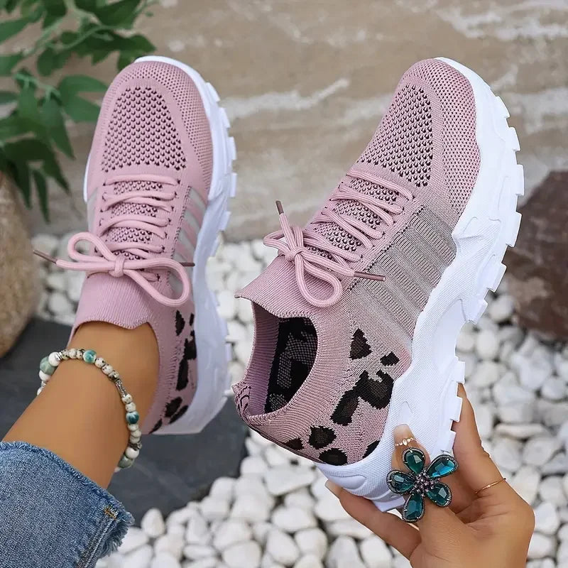 Leopard Print Sneakers Lightweight and Breathable