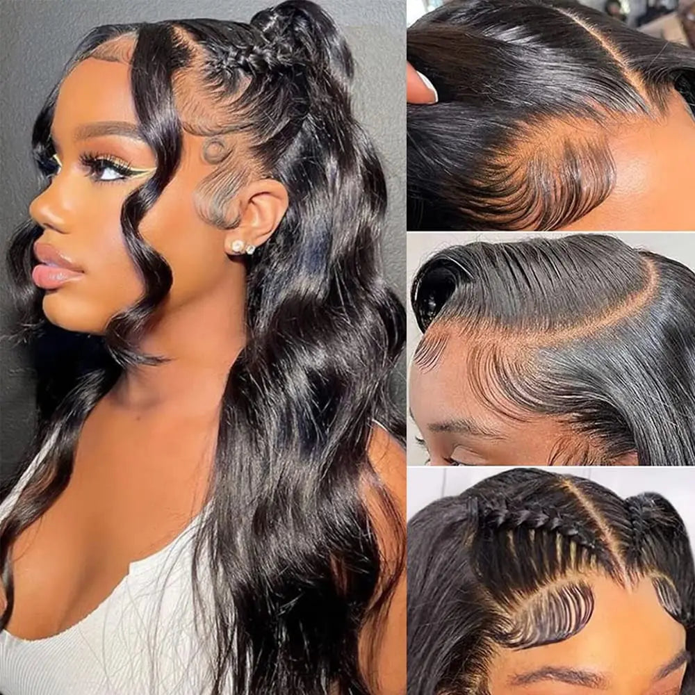 30 32 32 34 Inch Body Wave 360 Human Hair Lace Frontal Wig