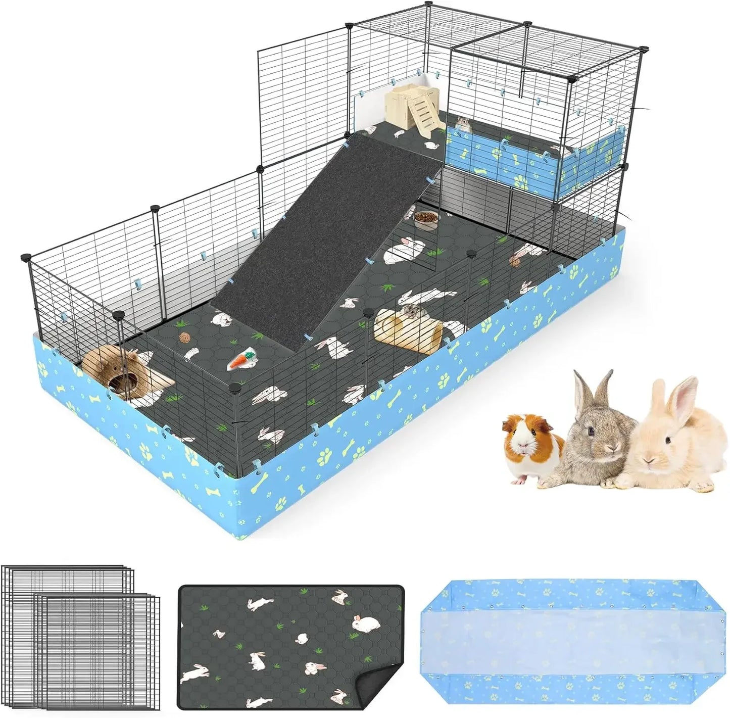 Guinea Pig Cage with Tarp and Bedding Pee Pad Liner