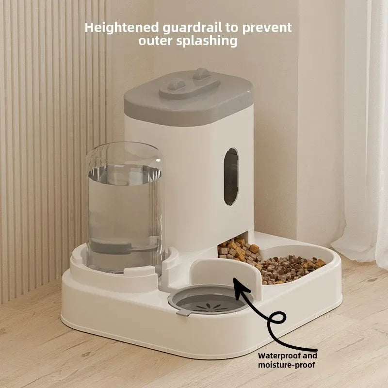 Automatic Feeder Cat Dog Food Bowl with Water Fountain