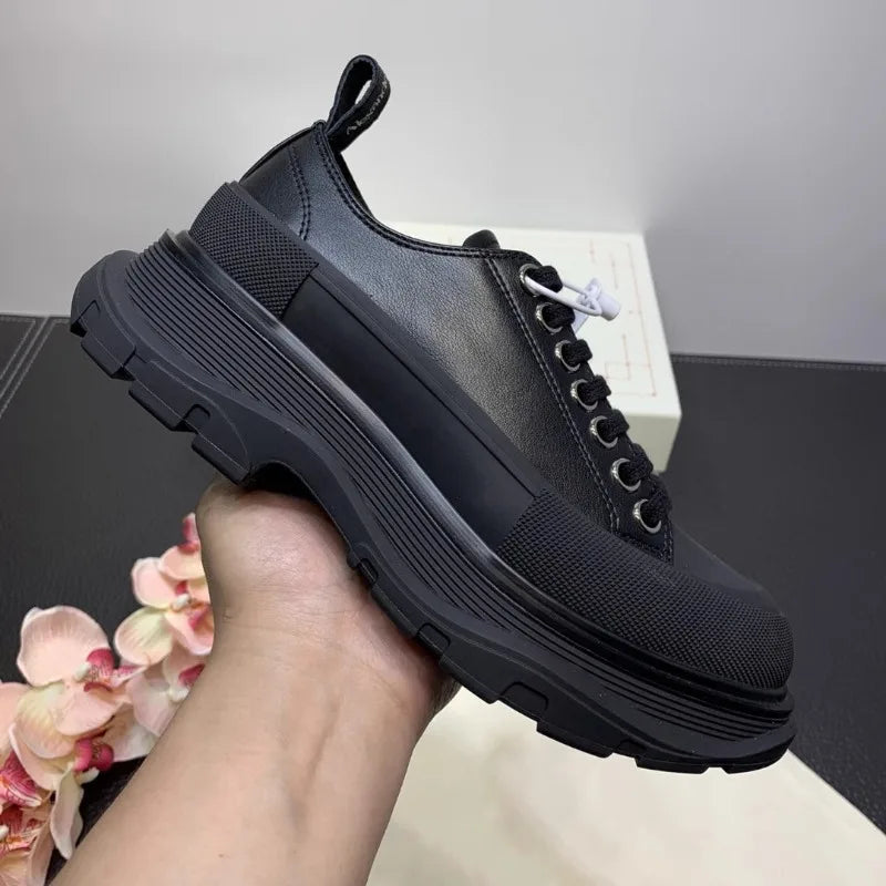 Luxury Fashion Men Ankle Boots Genuine Leather Thick Sole