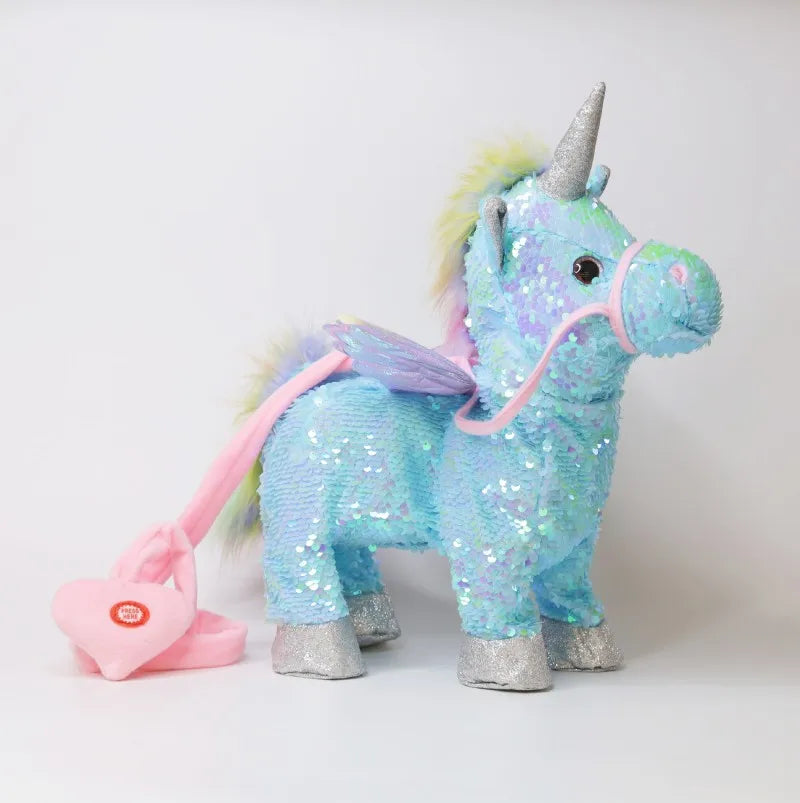 35cm Sequin Electronic Pet Walking and Singing Unicorn Toy