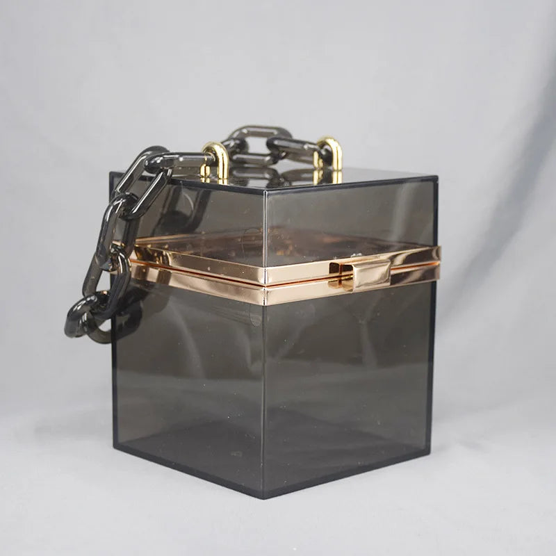Transparent Square Acrylic Hand Bag