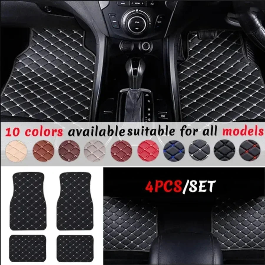 4PCS Universal Leather Front and Rear Mat Set