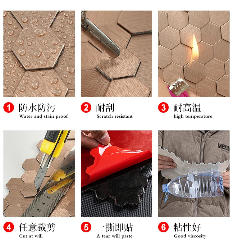 Luxury Metal Peel and Stick Waterproof 3d Wall Panel
