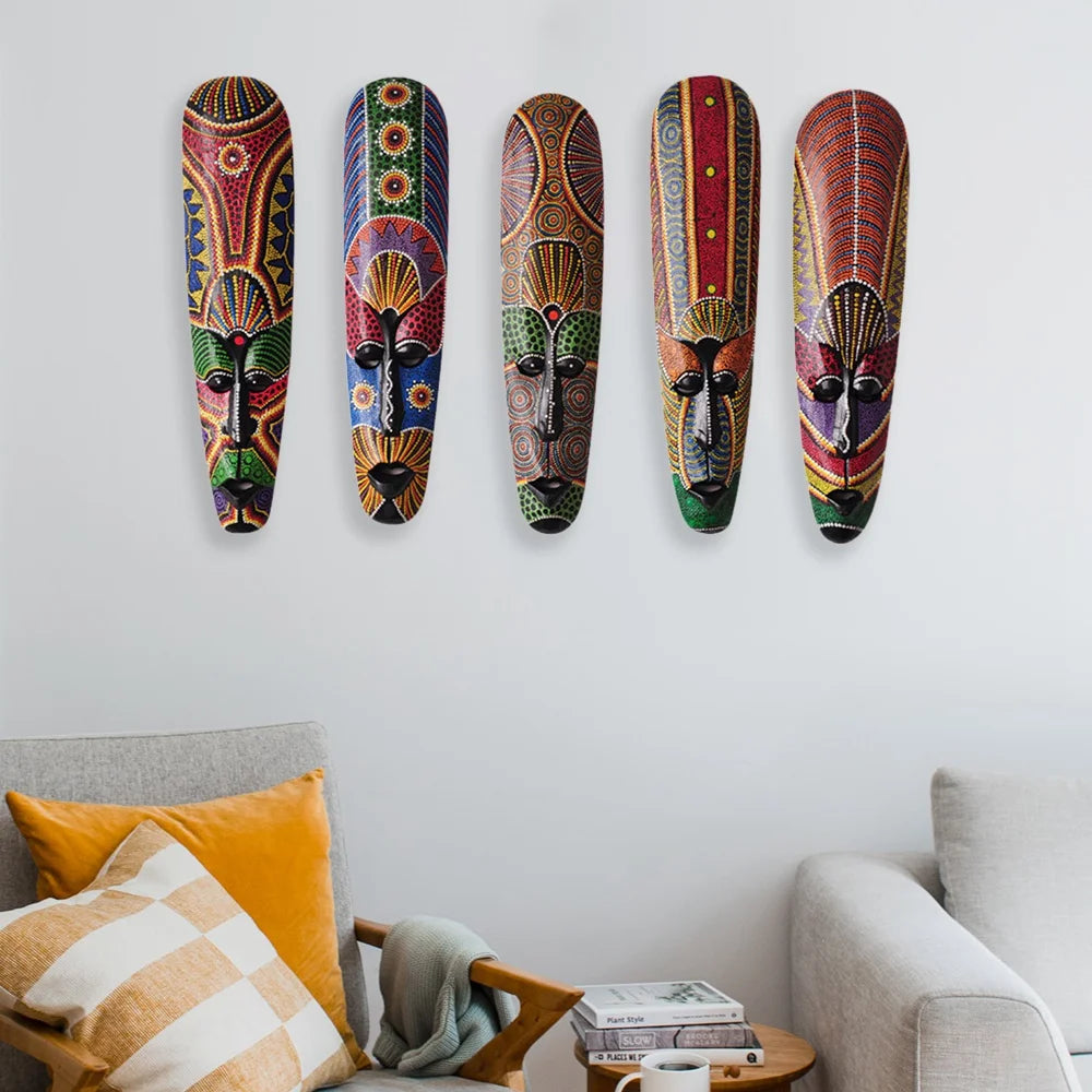 Solid Wood Carving African Totem Masks