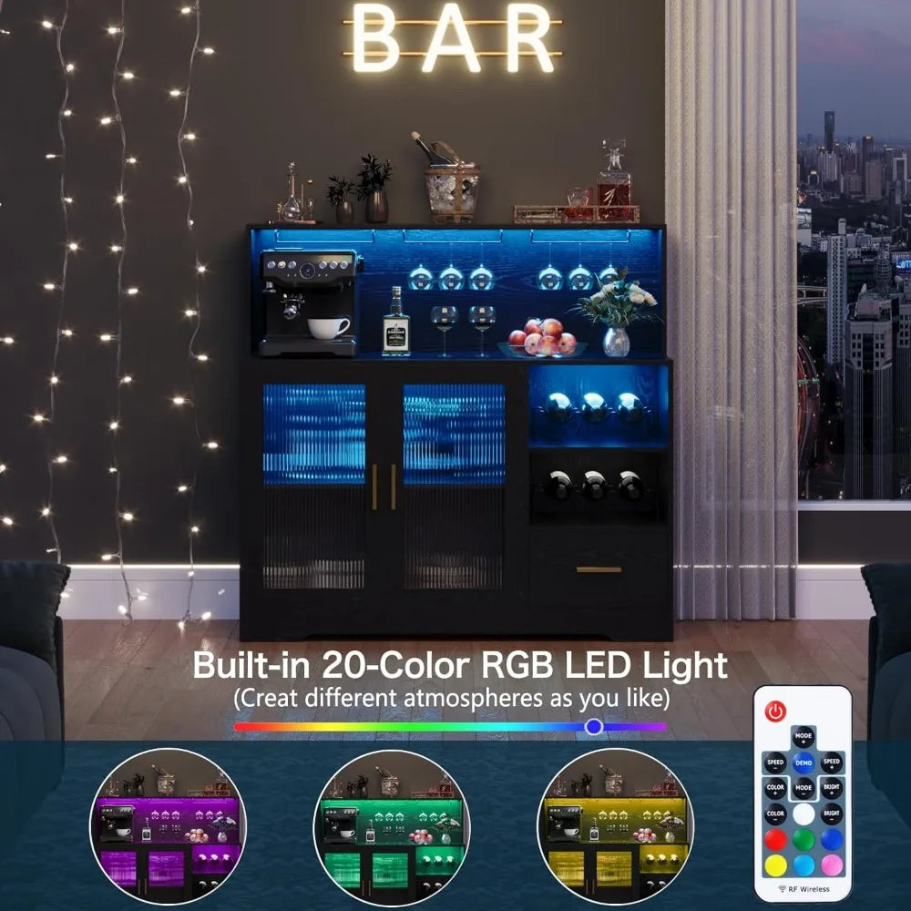 Modern Bar Cabinet with Storage, Buffet Sideboard
