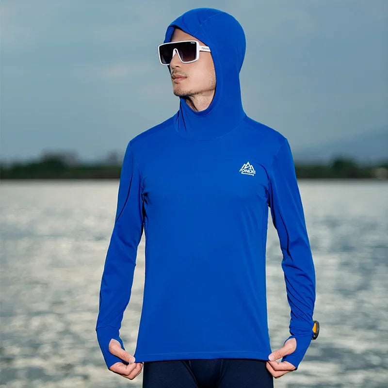 Men Quick Drying Sport Long Sleeves with Hood