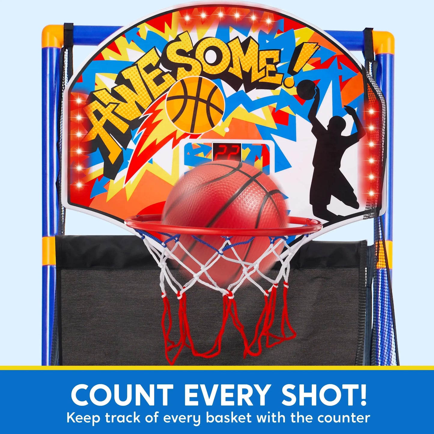 LED Scoring Arcade Basketball Game with 4 Balls for Ages 3-12