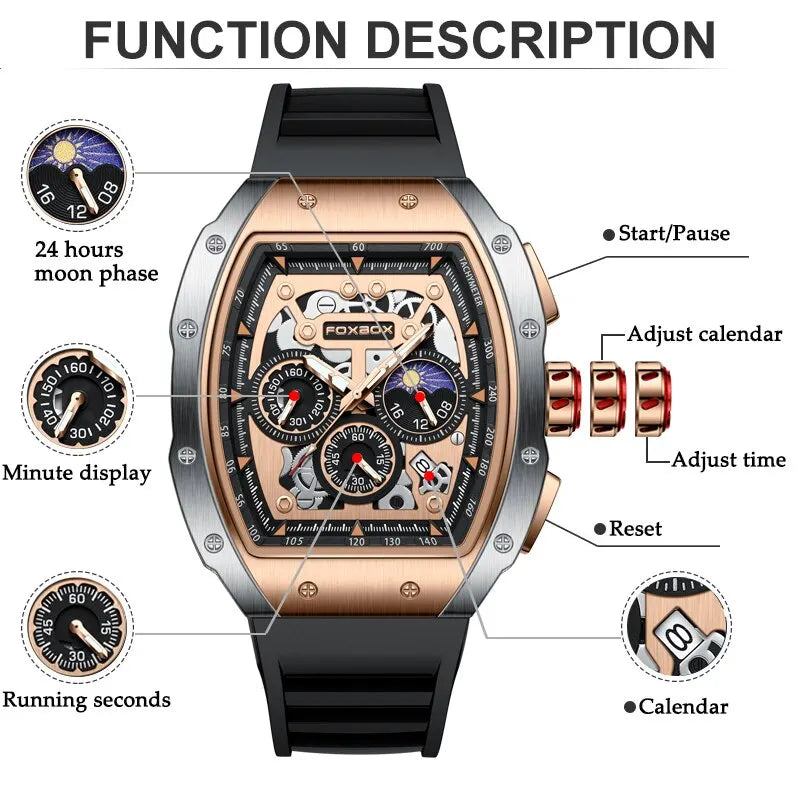 Waterproof Military Quartz Chronograph Wristwatch