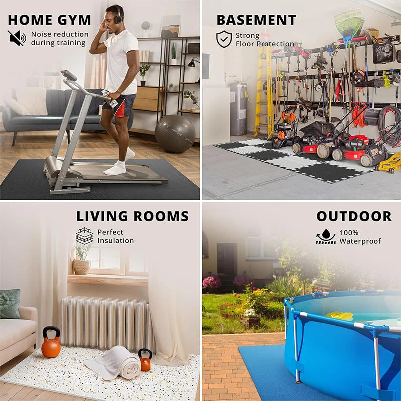 12pcs 30*30cm Sports Protection Gym Mat EVA Cross Pattern