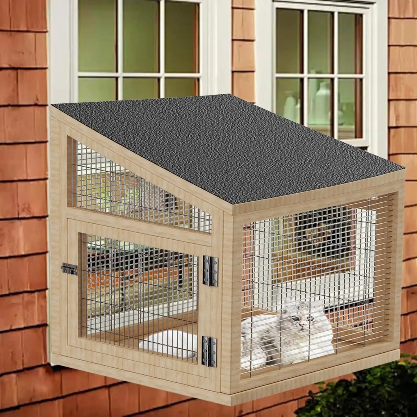 Weatherproof Wooden Window Cat House