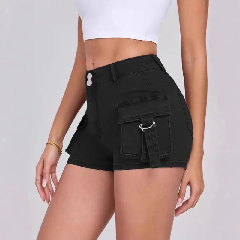 Sexy High Waist Casual Cargo Denim Shorts