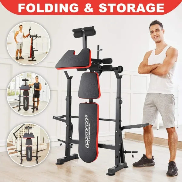 600lbs 6 in 1 Weight Bench Set with Squat Rack