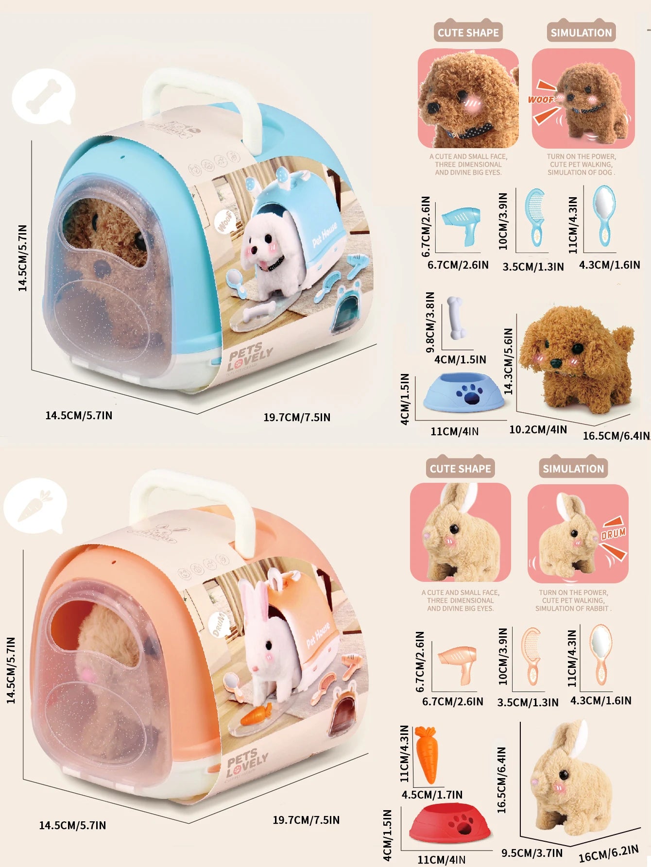 Plush Toy Puppy / Bunny Electronic Interactive Toy