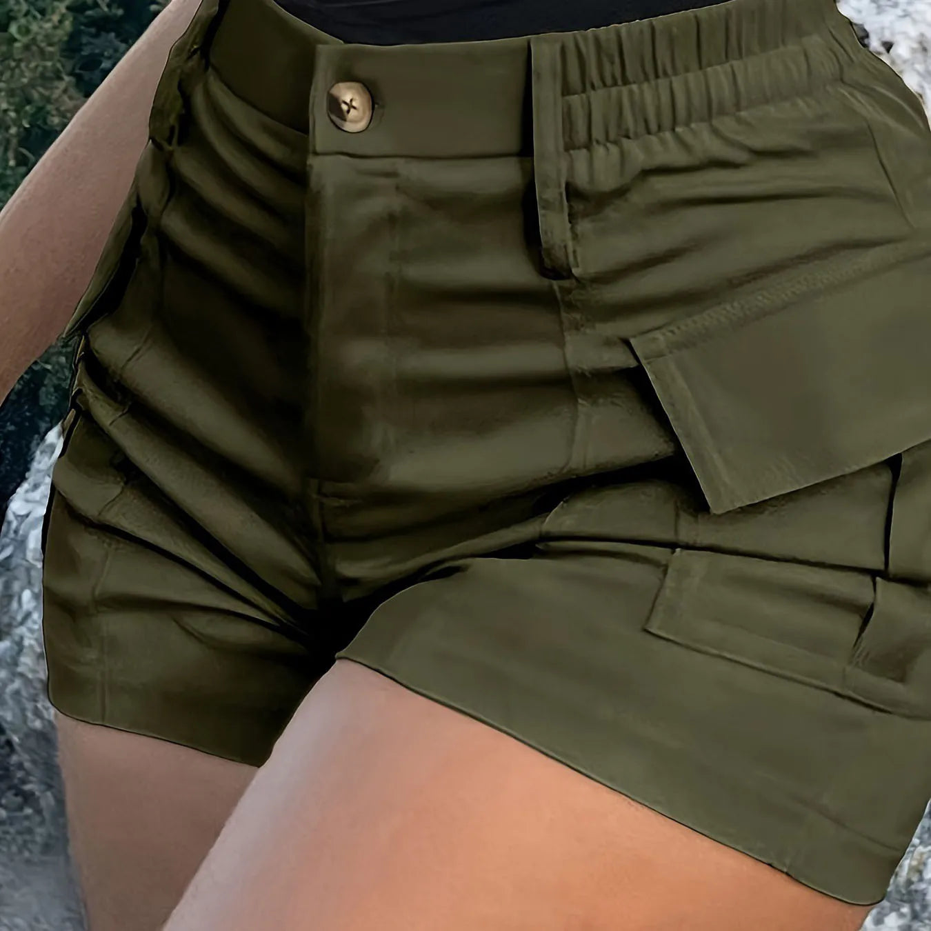Fashion Casual Slim High Waist Pocket Cargo Shorts