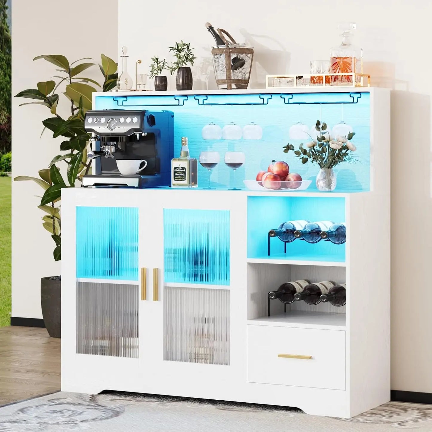 Modern Bar Cabinet with Storage, Buffet Sideboard
