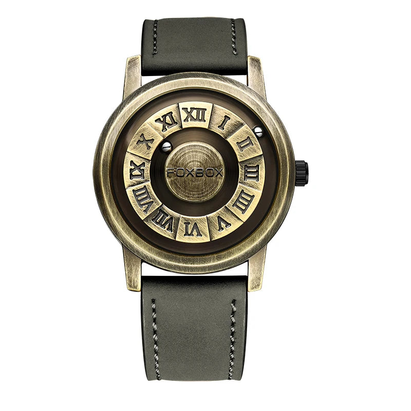 Scrolling Iron Ball Magnetic Pointer Waterproof Wristwatch