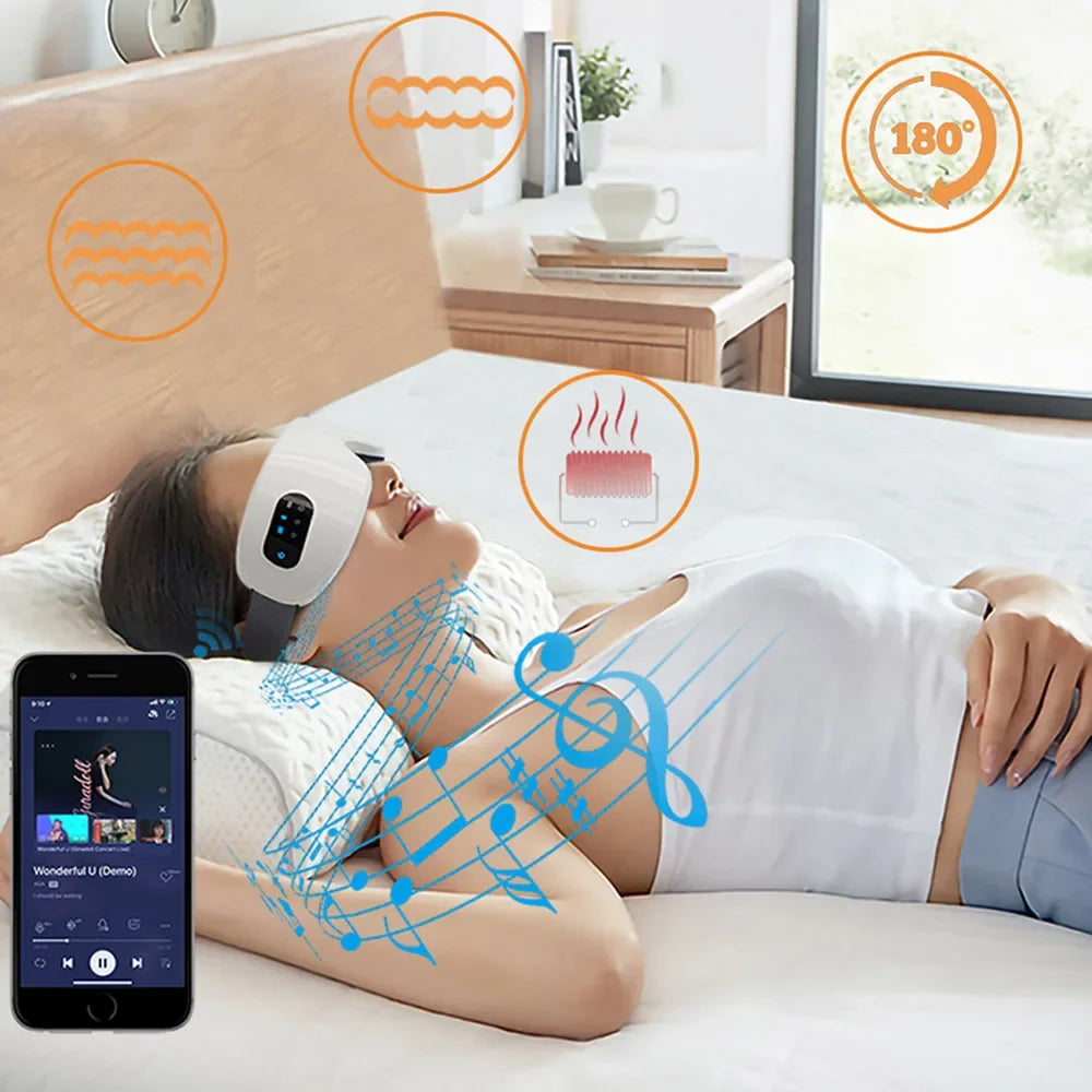 Electric Smart Eye Massager Hot Compress Relieves Eye Fatigue Dark Circles