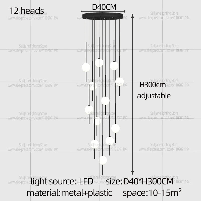 Modern LED Hanging Staircase Chandelier