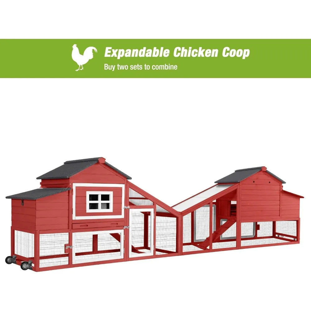 Chicken Coop, Rabbit Hutch Outdoor with Wheels