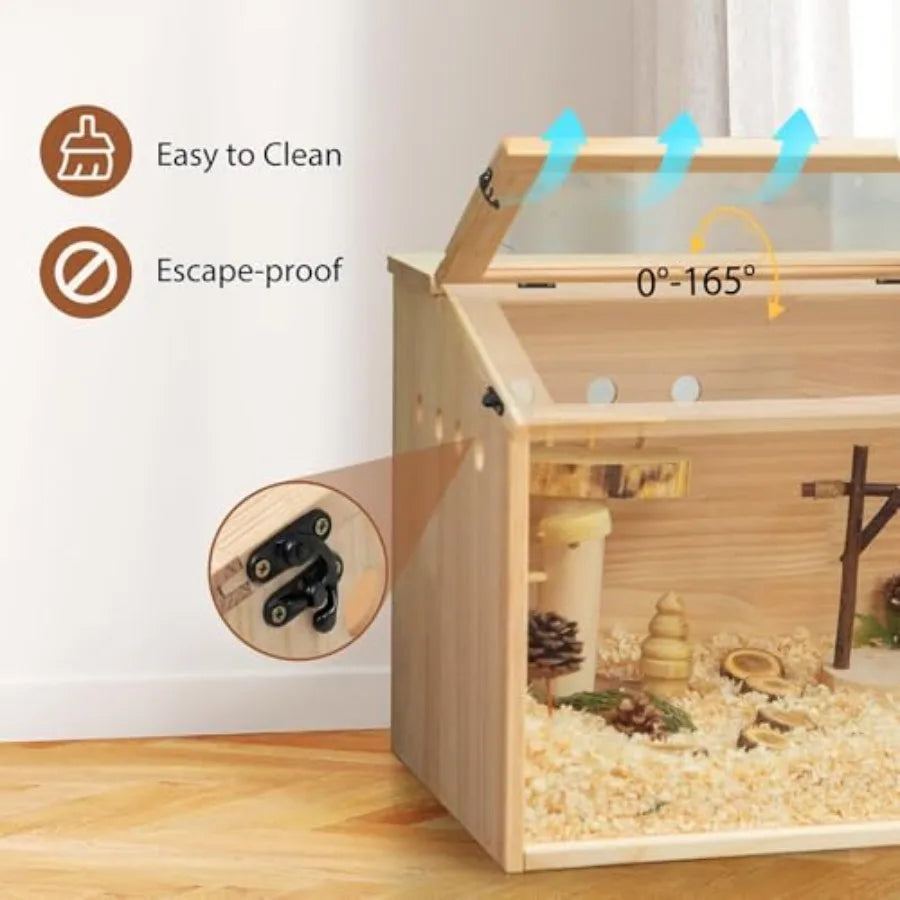 Wooden Large Hamster Habitat with Acrylic Window