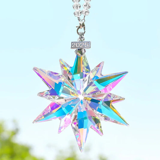 Colorful Transparent Crystal Snowflake Hanging Ornament