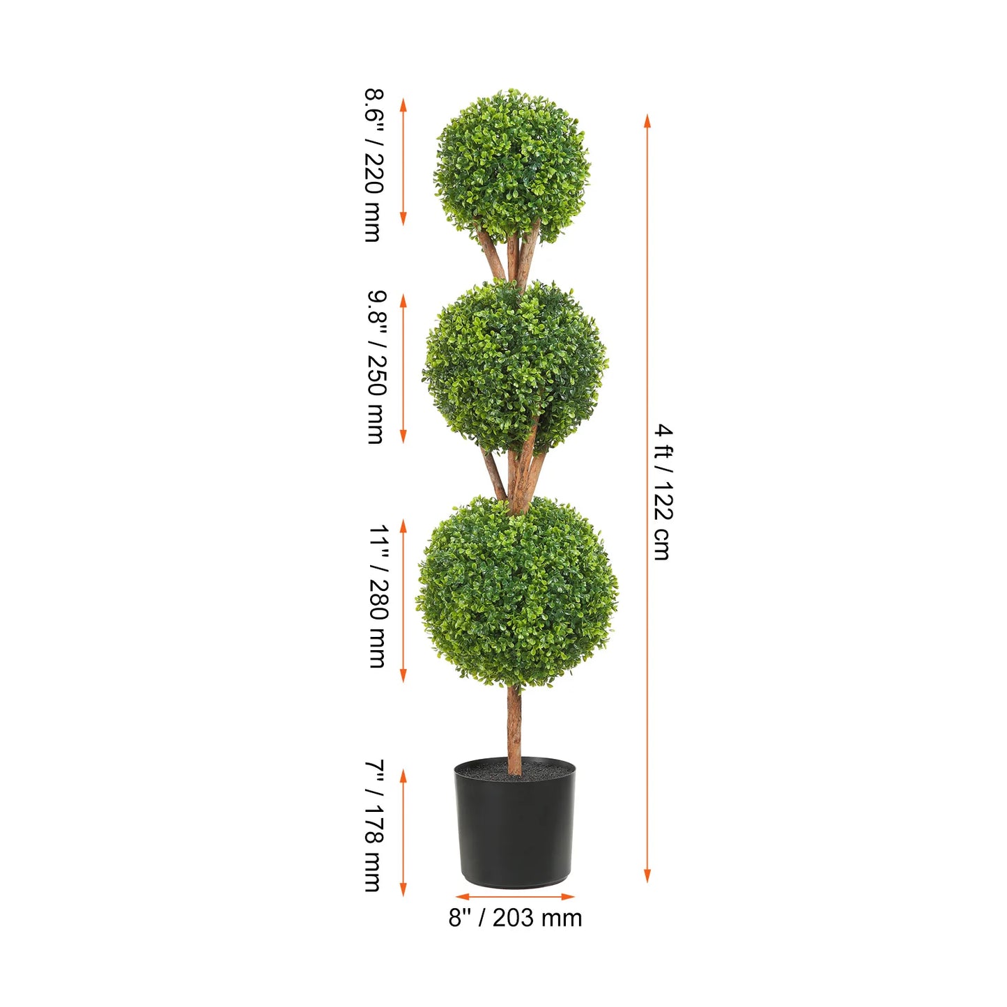 1/2pcs Spiral Artificial Plant 24/36/48in