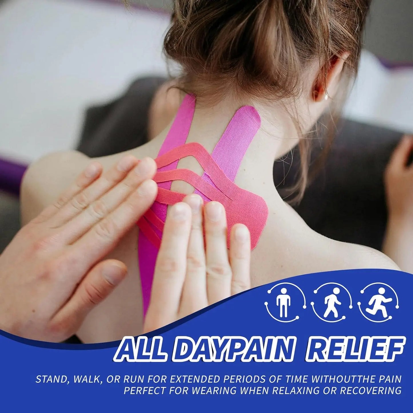 Sports Tape to Treat Pain Relief (Black Pink)