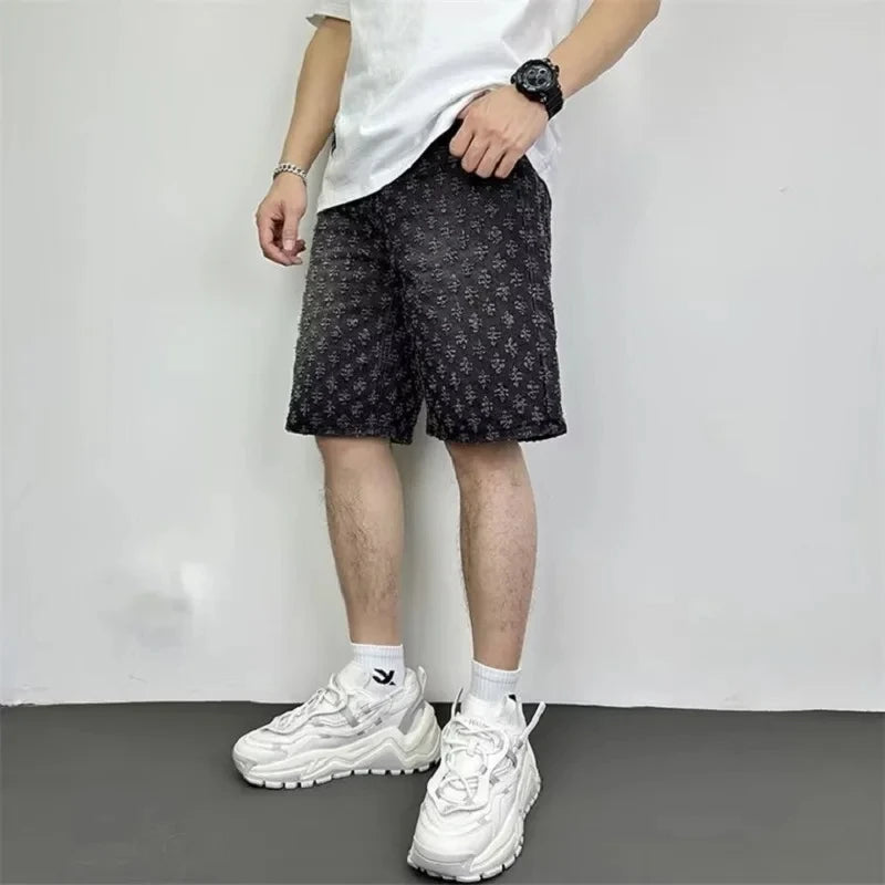 Distressed Mens Denim Shorts