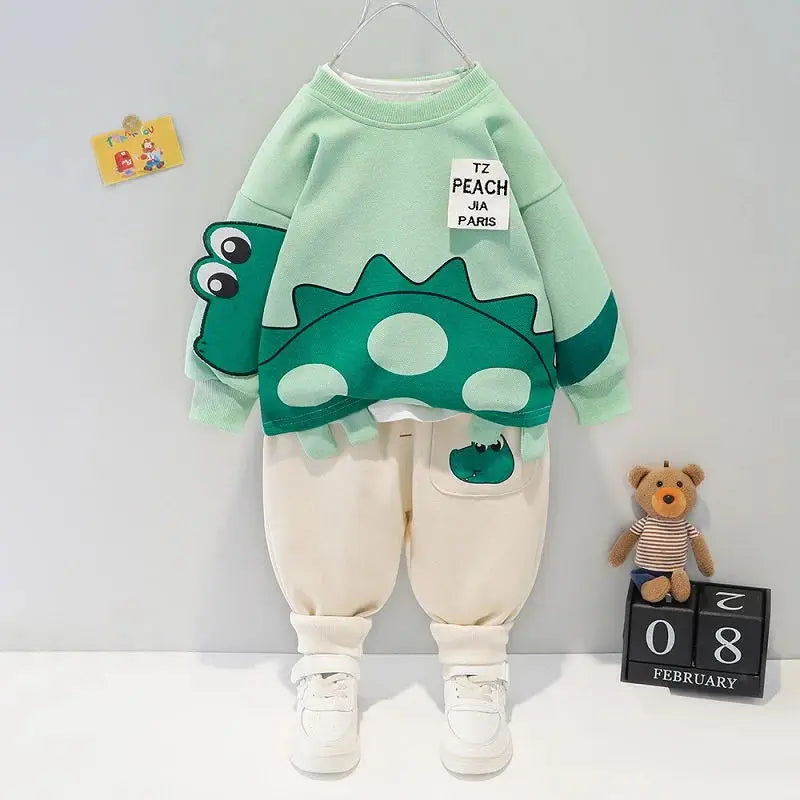 Children's two piece set 1-4 year old cartoon leisure sports suit