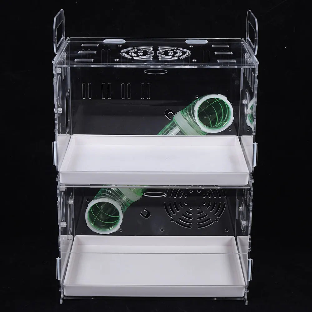 Acrylic 2 Tier Hamster Cage Habitat Clear