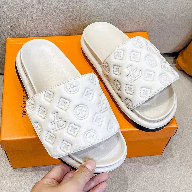 Ladies Magic Sticker Flat Slippers