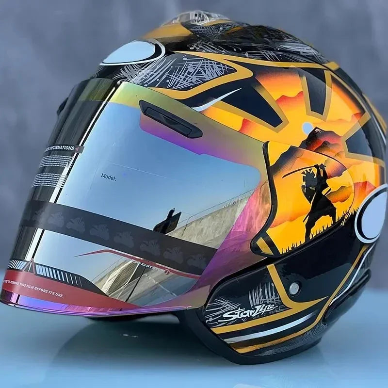 Men and Women Motorcycle Pedrosa Samurai Half Helmet