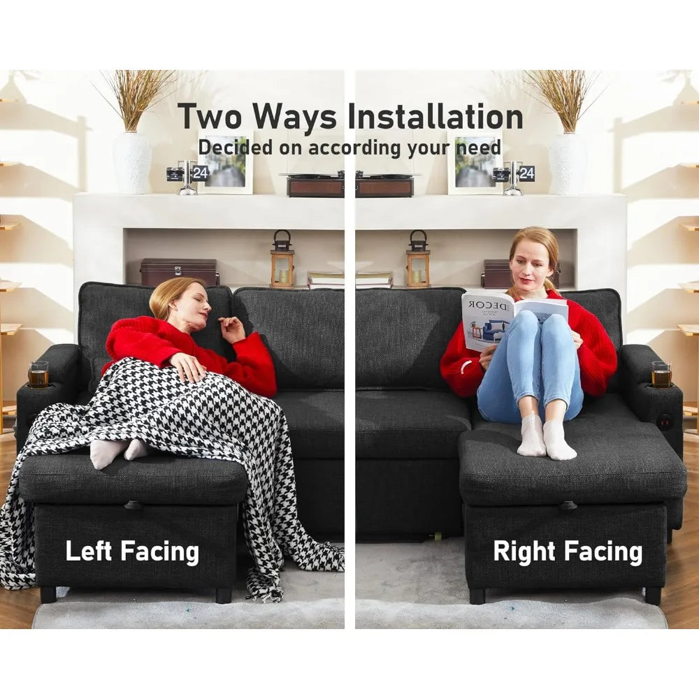 Pull Out Modular Sofa Bed Convertible Living Room Furniture