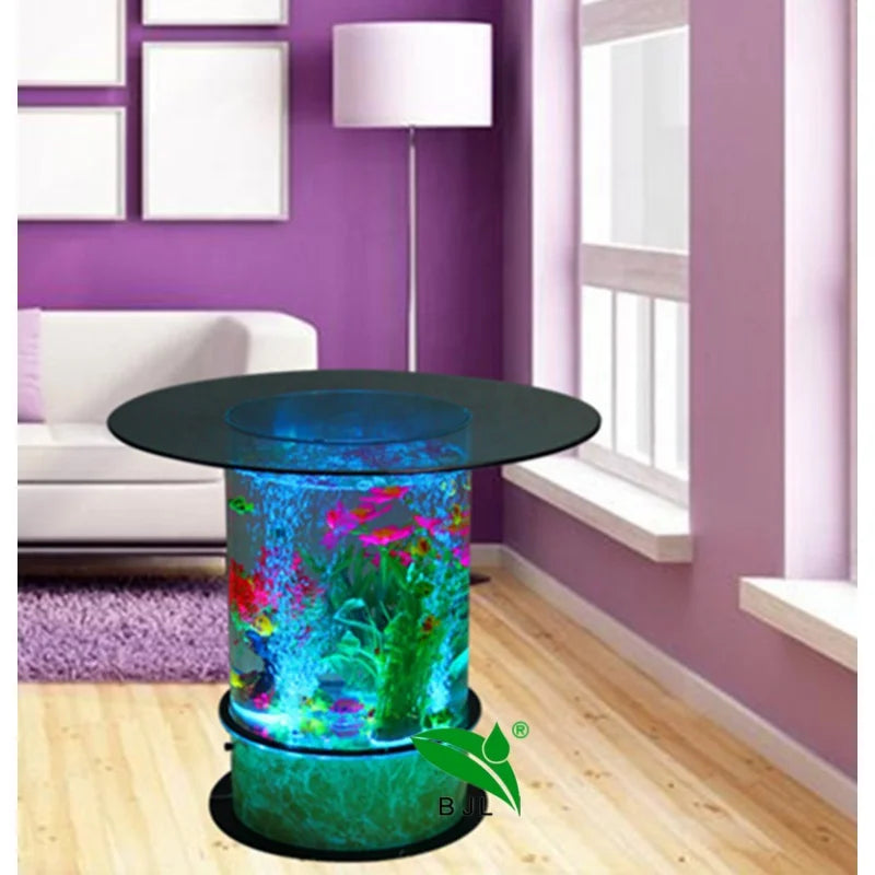 Custom, LED light acrylic water bubble glow dining table