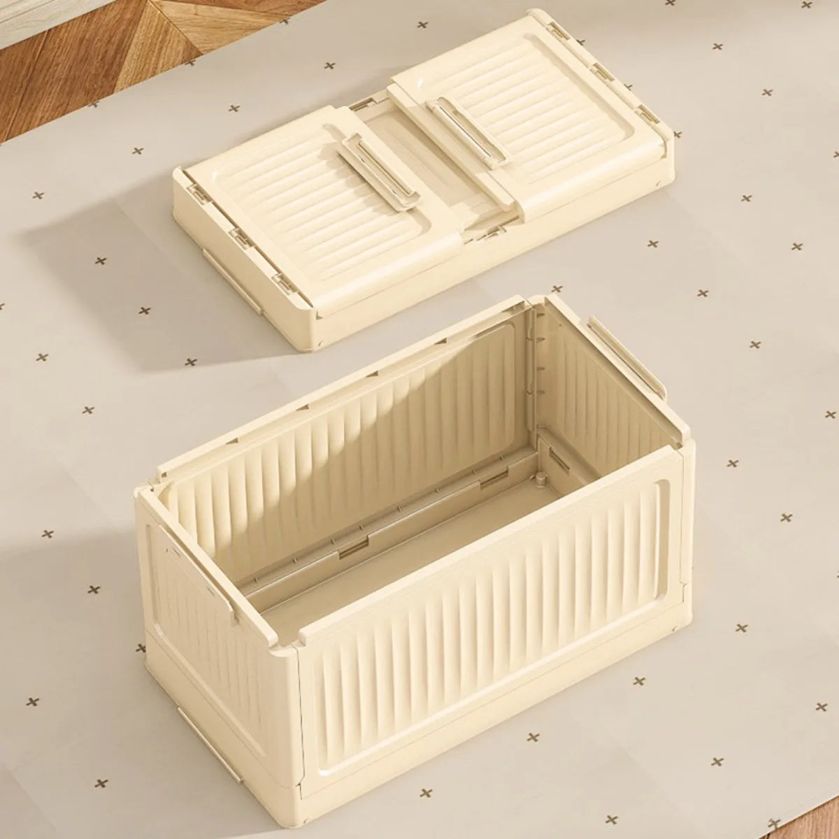 Folding Stackable Storage Bins with Lid