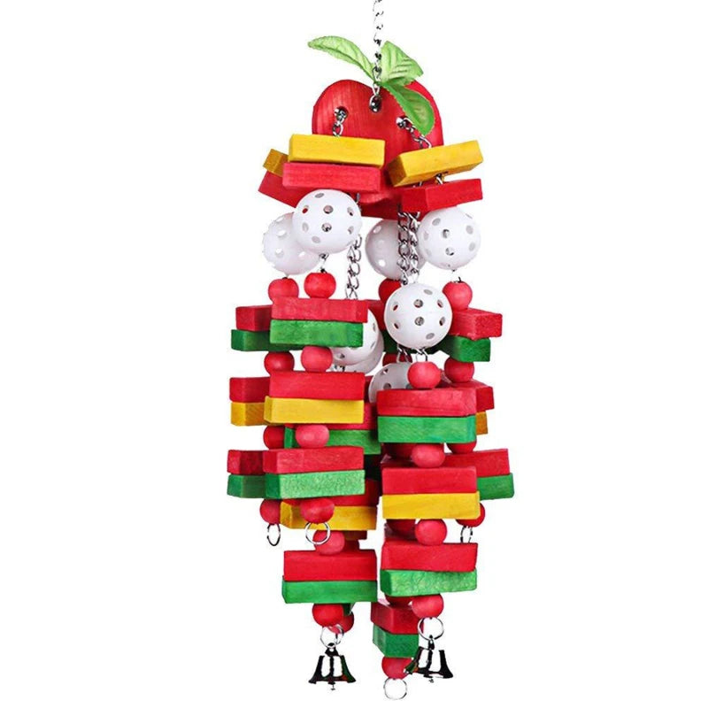Pet Bird Chewing Toy Colorful Wooden Blocks