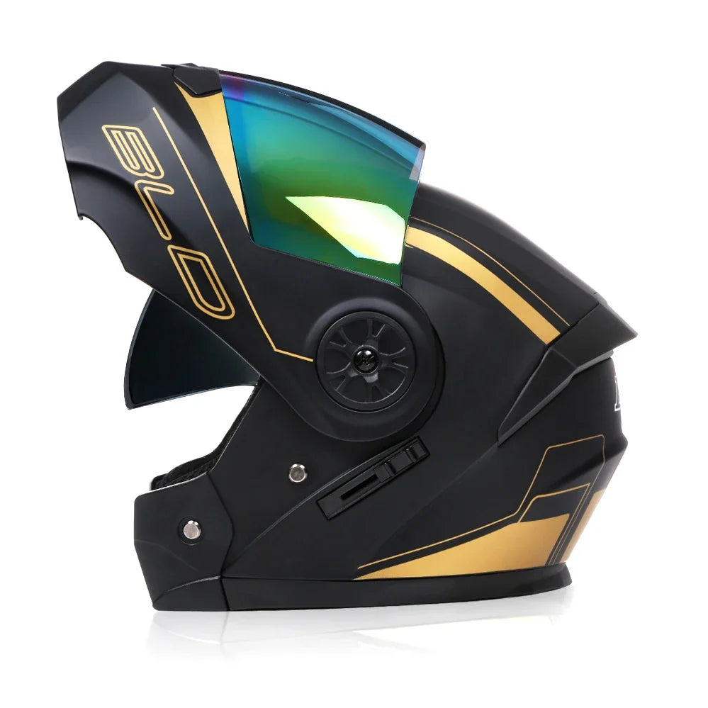 DOT Approved Full Face Motorcycle Helmets Double Visor